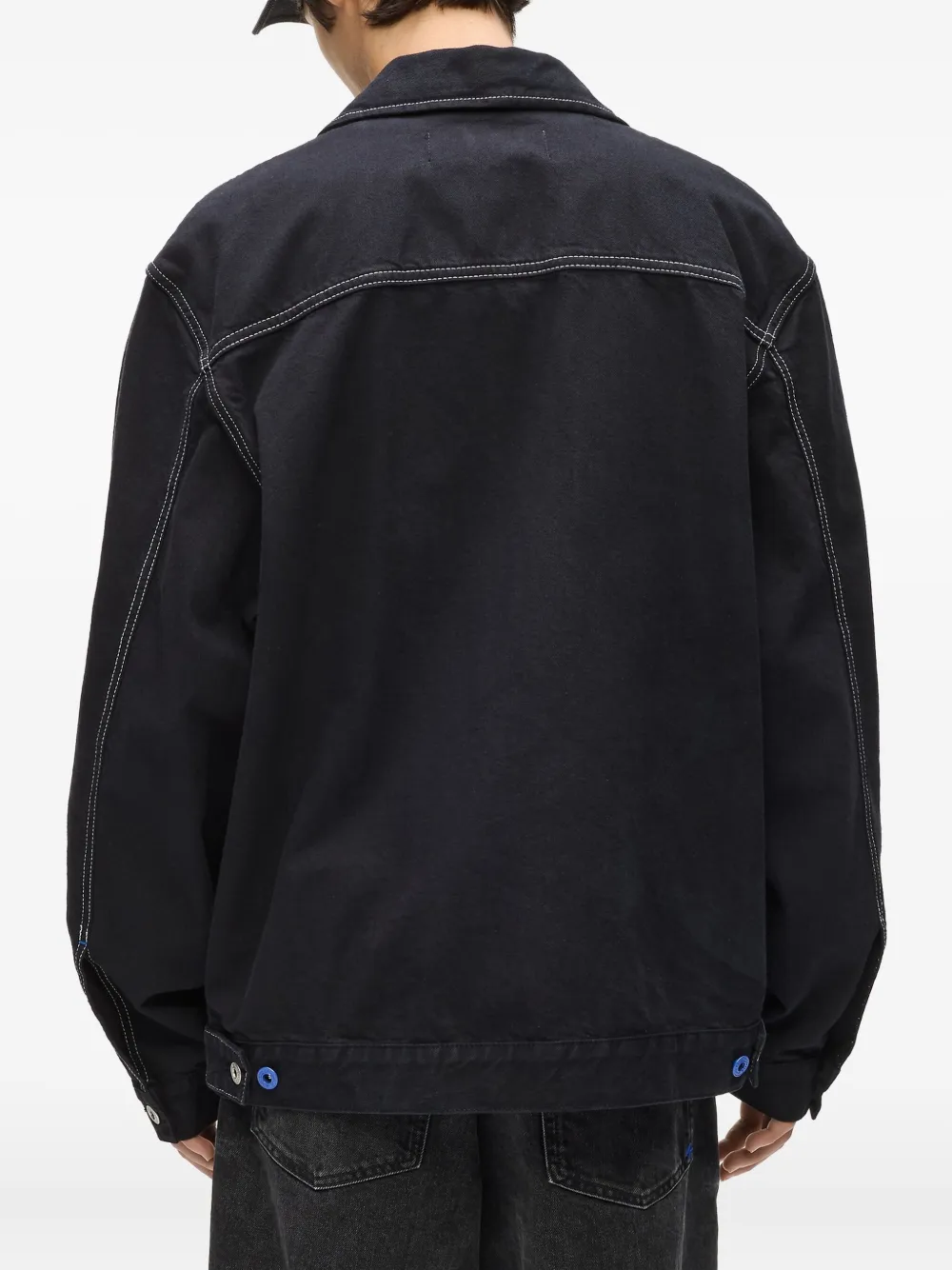 Karl Lagerfeld Jeans Shirtjack met contrasterend stiksel Zwart