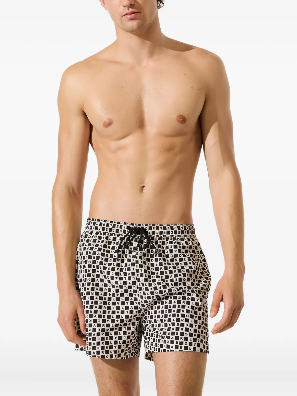 Karl Lagerfeld Geruite zwemshorts Zwart