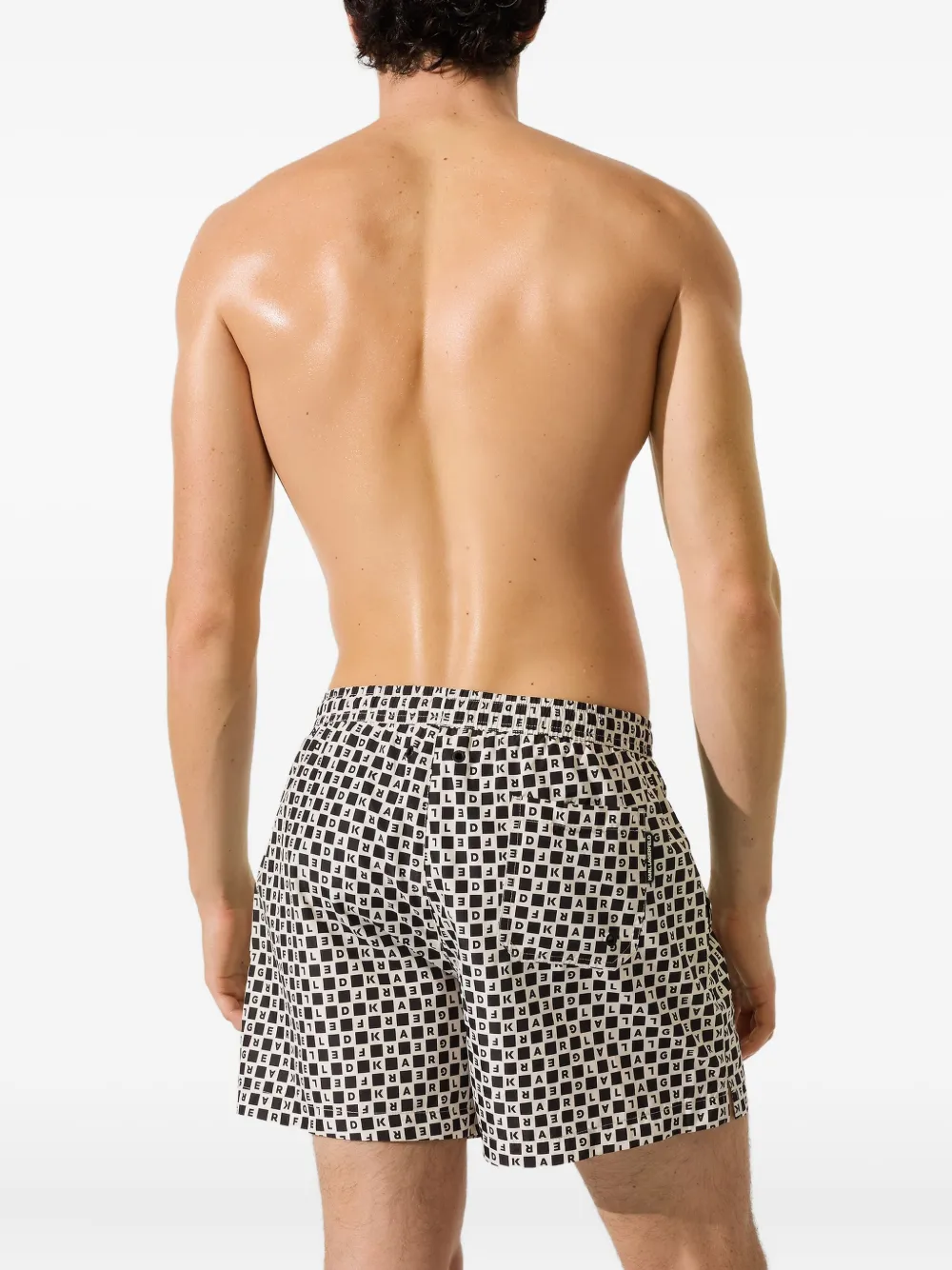 Karl Lagerfeld Geruite zwemshorts Zwart