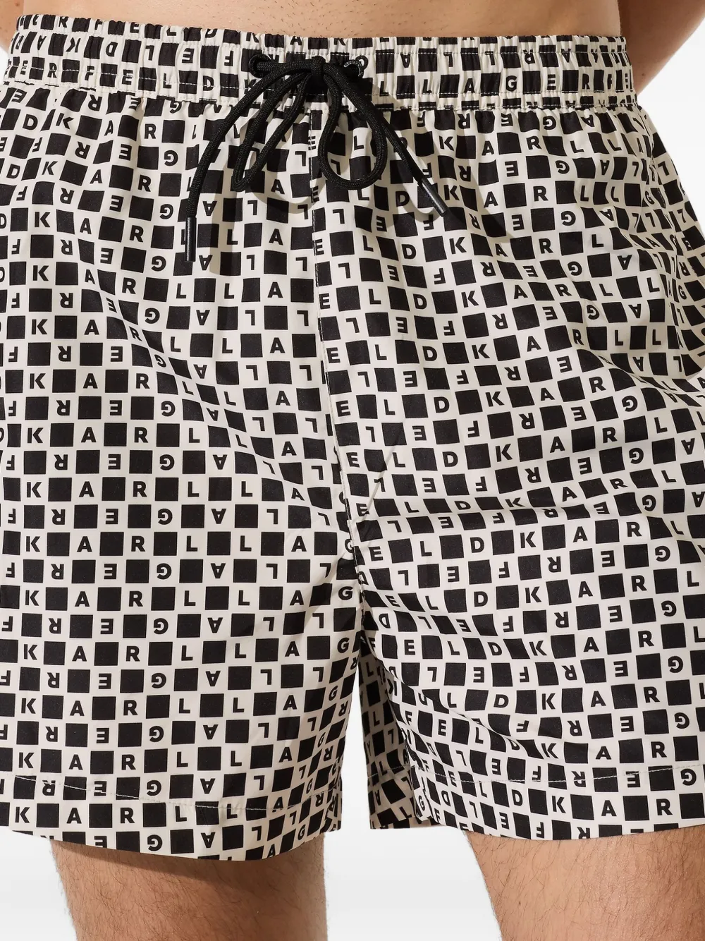 Karl Lagerfeld Geruite zwemshorts Zwart