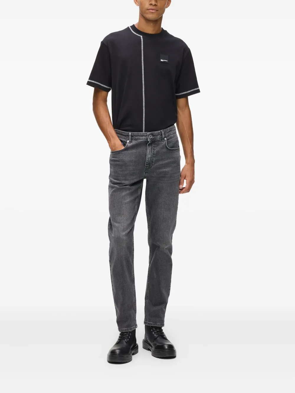 Karl Lagerfeld Jeans Stretch-katoenen jeans - Grijs