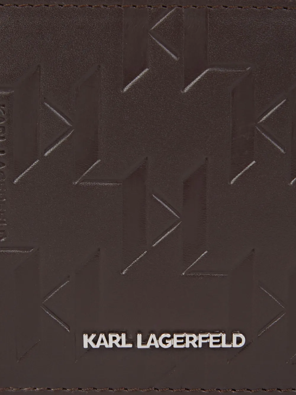 Karl Lagerfeld K/loom Leather Bi-fold Wallet In Brown