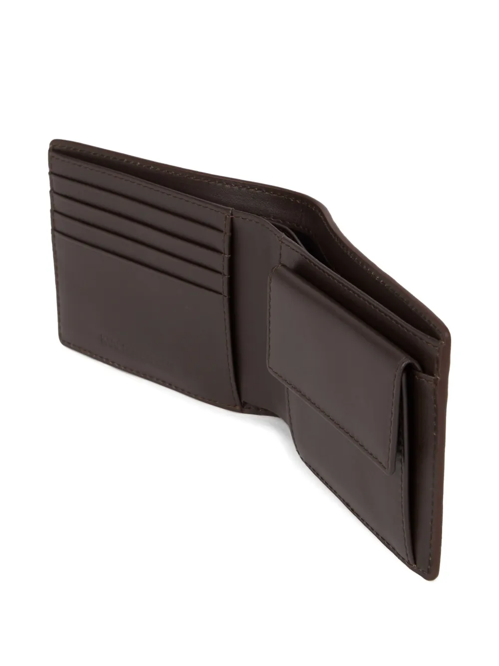Karl Lagerfeld K/loom Leather Bi-fold Wallet In Brown