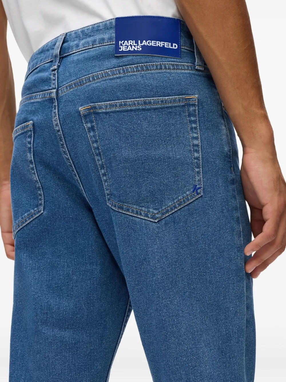 Karl Lagerfeld Jeans met logopatch Blauw