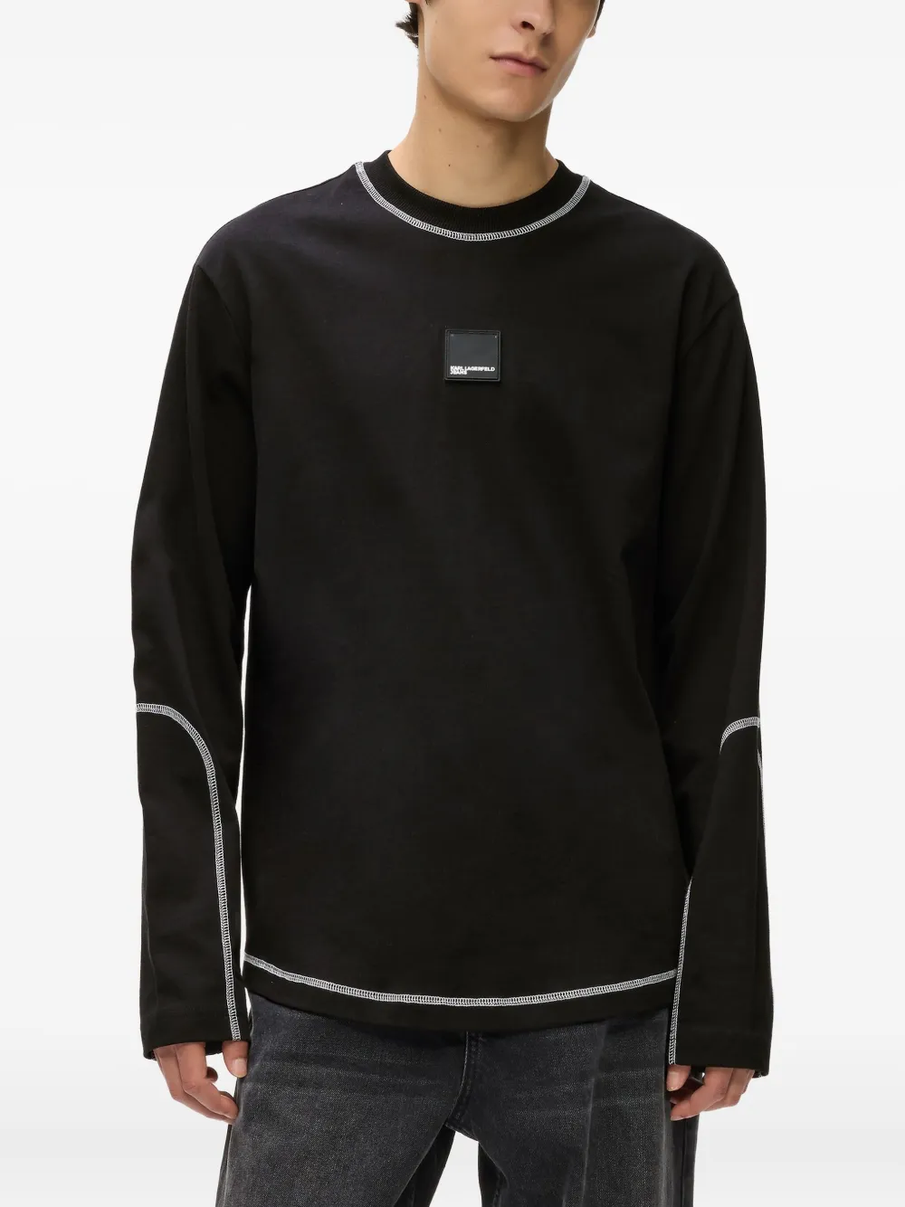 Karl Lagerfeld Jeans T-shirt met lange mouwen Zwart