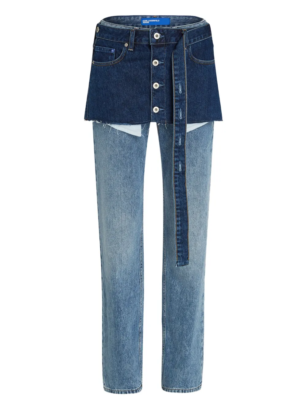 Karl Lagerfeld Jeans Jeans con design a più strati - Blu