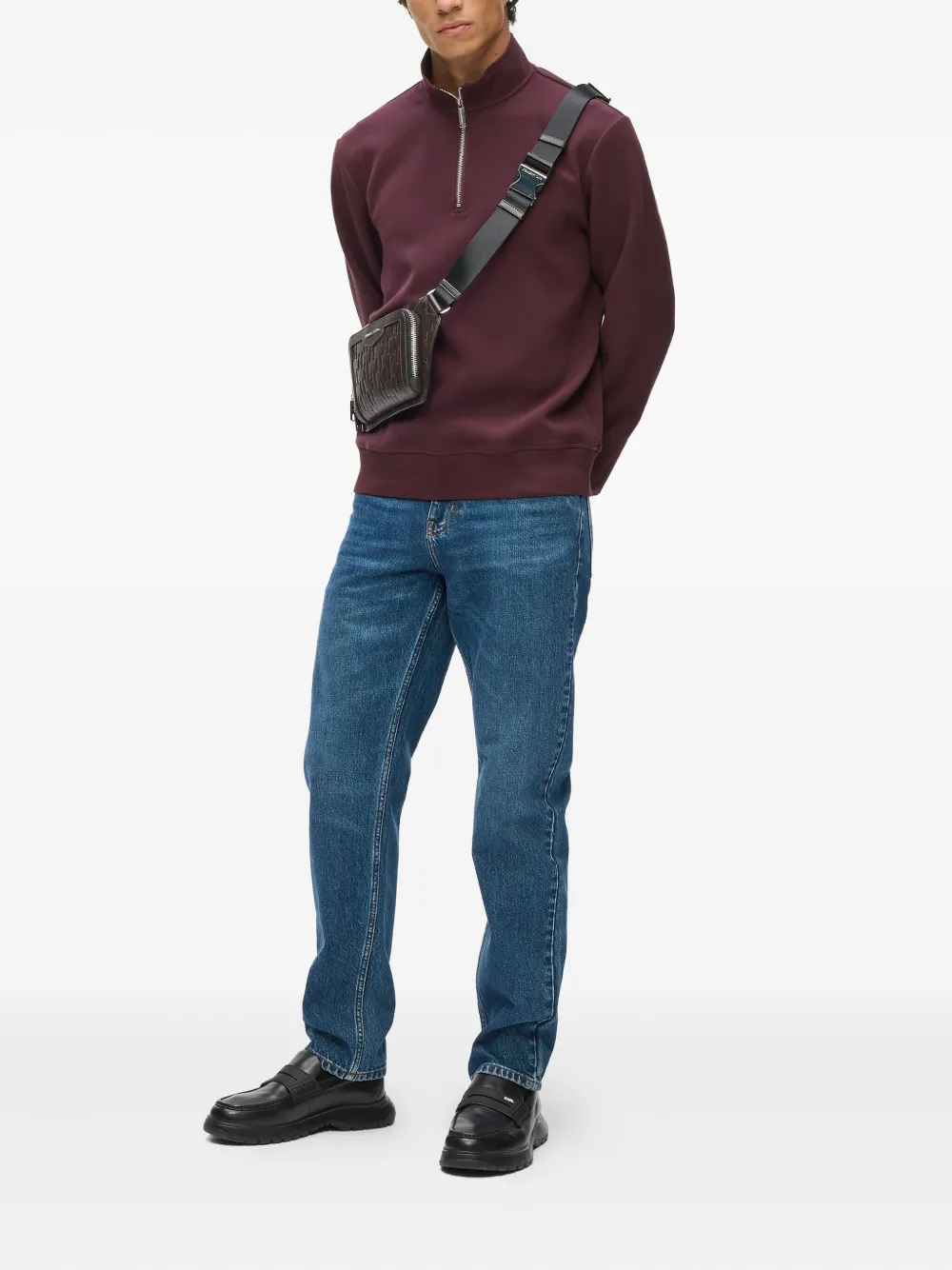 Karl Lagerfeld Loom leren heuptas met reliëf - Bruin