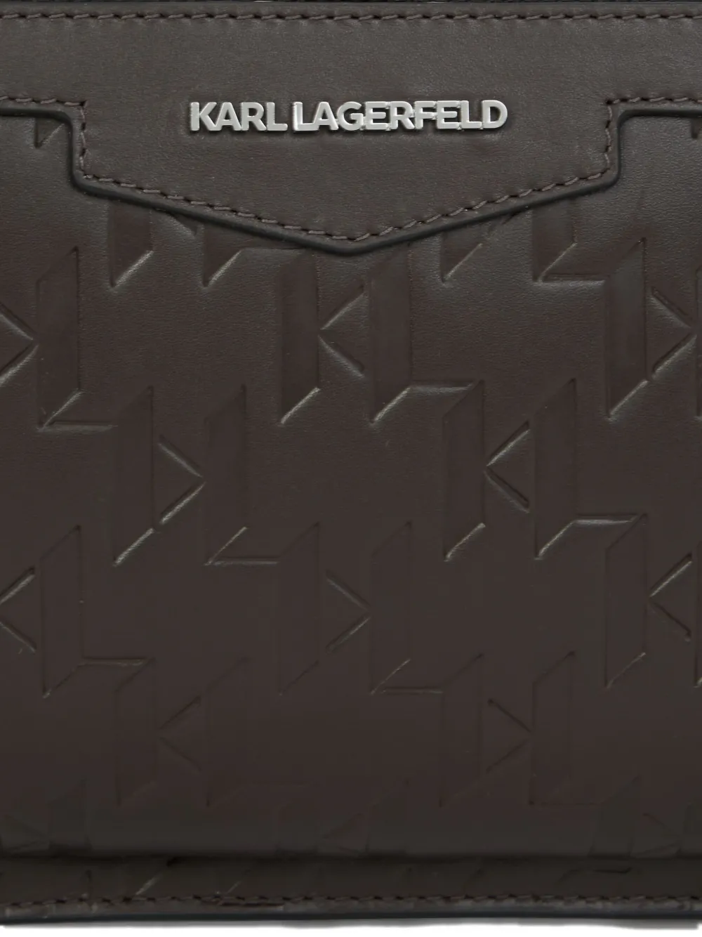 Karl Lagerfeld Loom leren heuptas met reliëf Bruin
