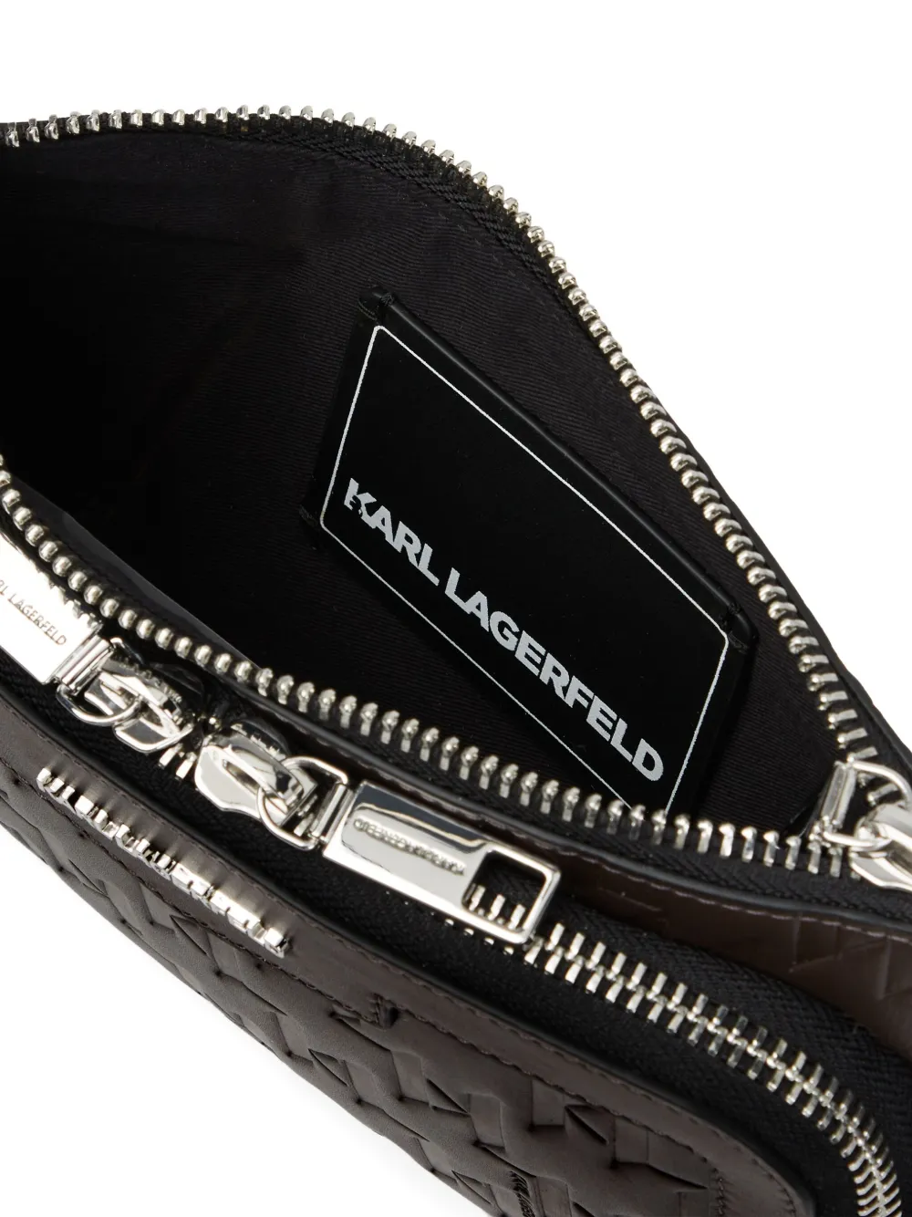 Karl Lagerfeld Loom leren heuptas met reliëf Bruin
