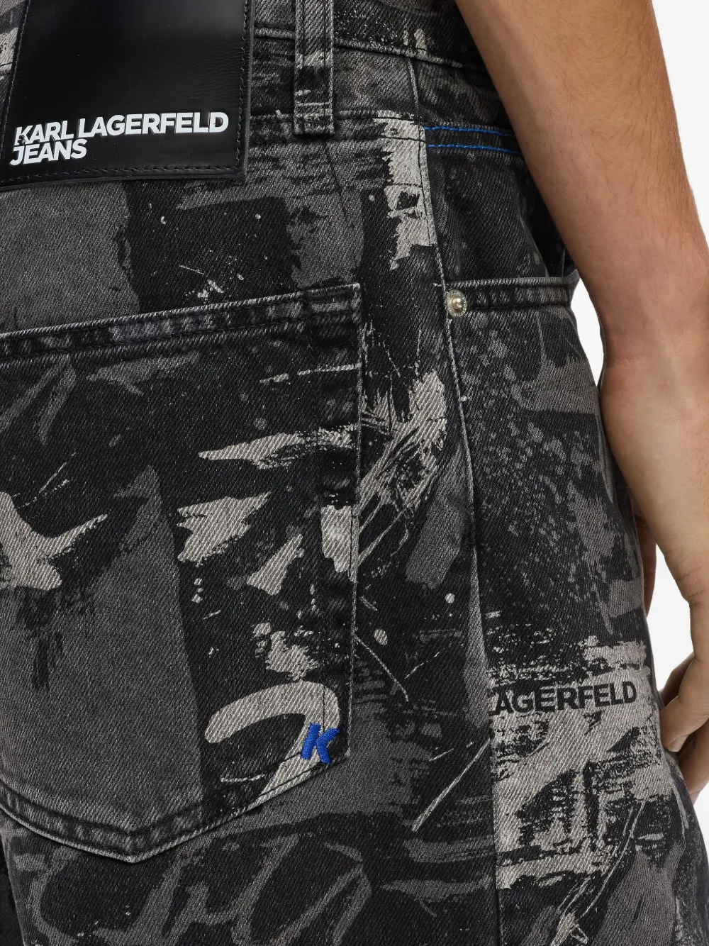 Karl Lagerfeld Jeans met vijf zakken Zwart