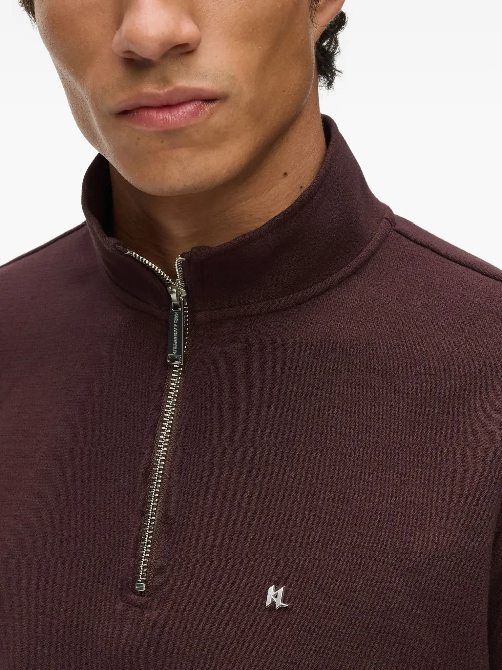 Karl Lagerfeld Poloshirt met rits Bruin