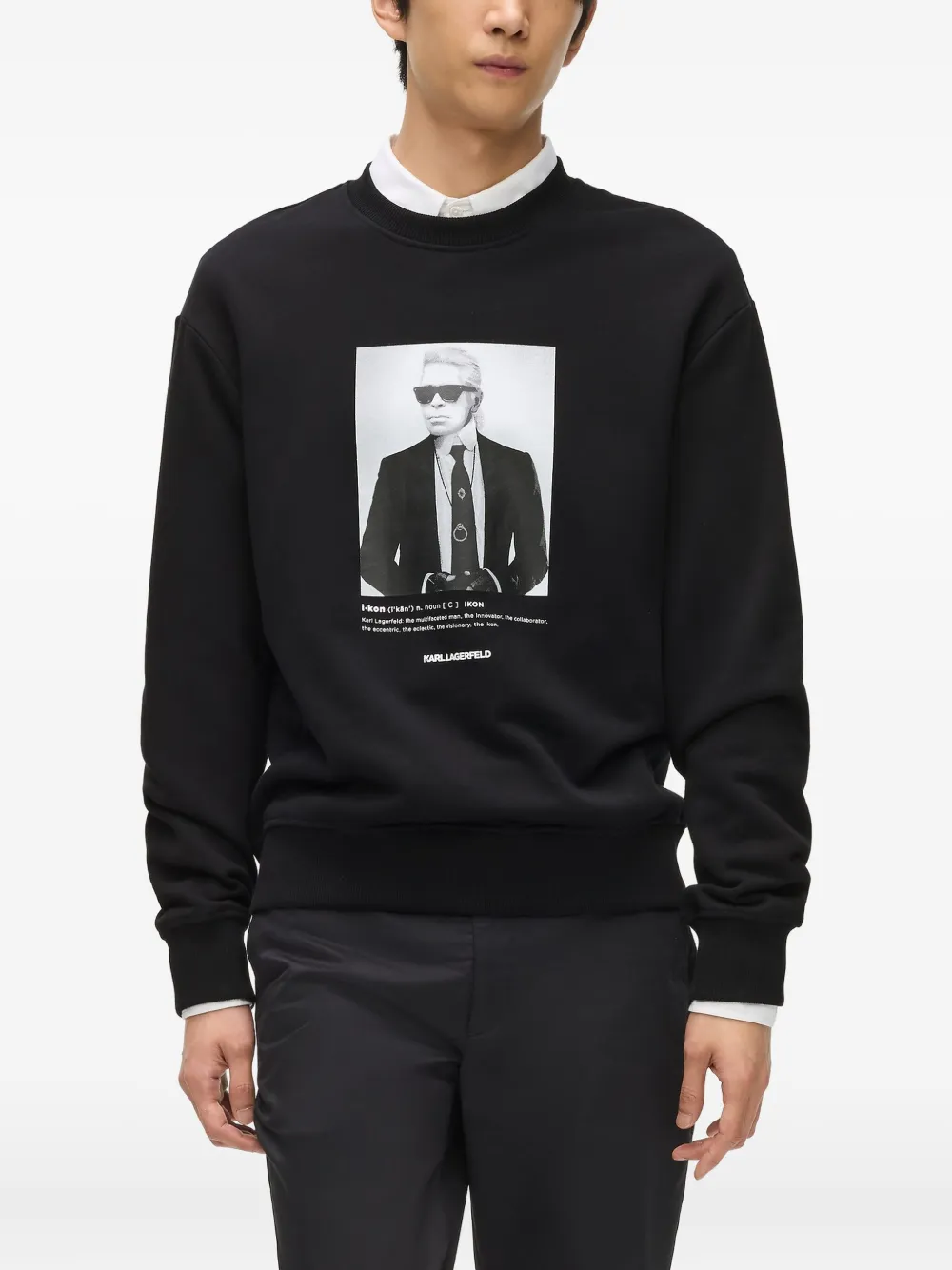 Karl Lagerfeld Sweater met portretprint Zwart