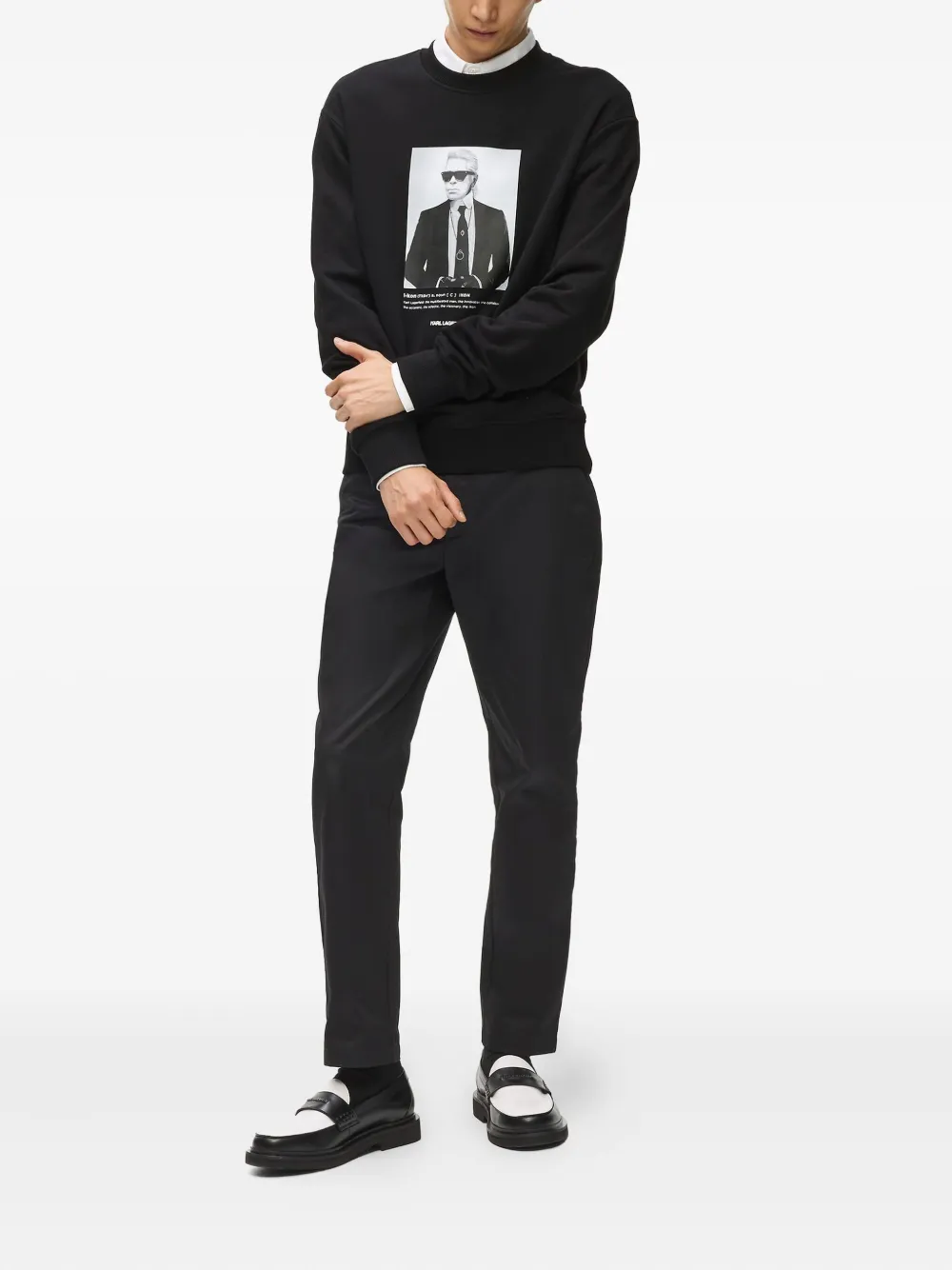 Karl Lagerfeld Sweater met portretprint - Zwart
