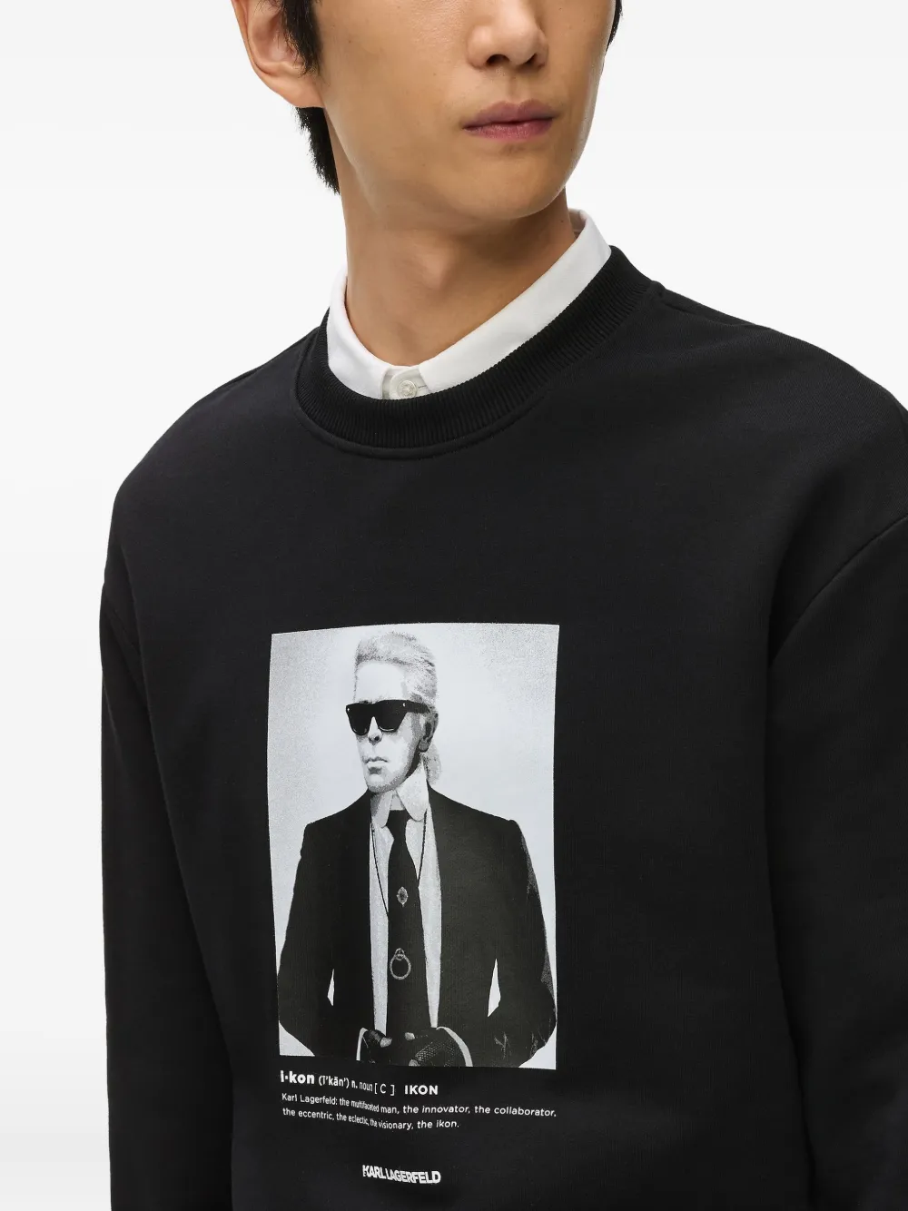 Karl Lagerfeld Sweater met portretprint Zwart