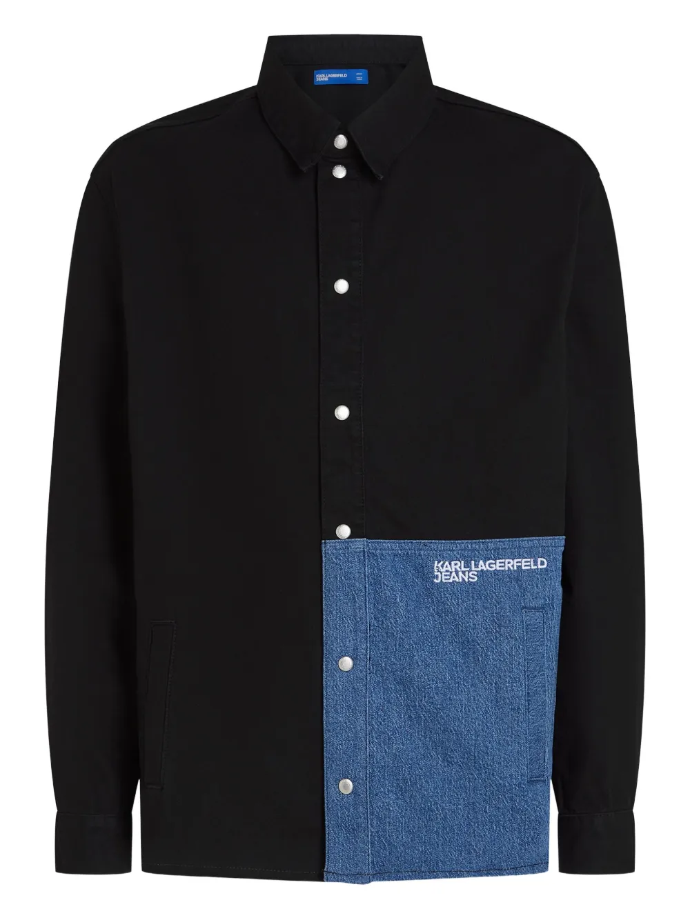 Karl Lagerfeld Jeans logo-embroidered shirt | Black | Image 1