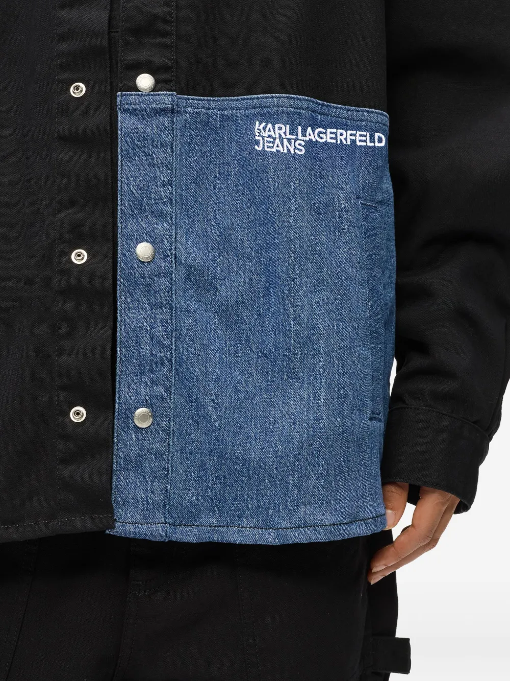 Karl Lagerfeld Jeans Overhemd met geborduurd logo Zwart