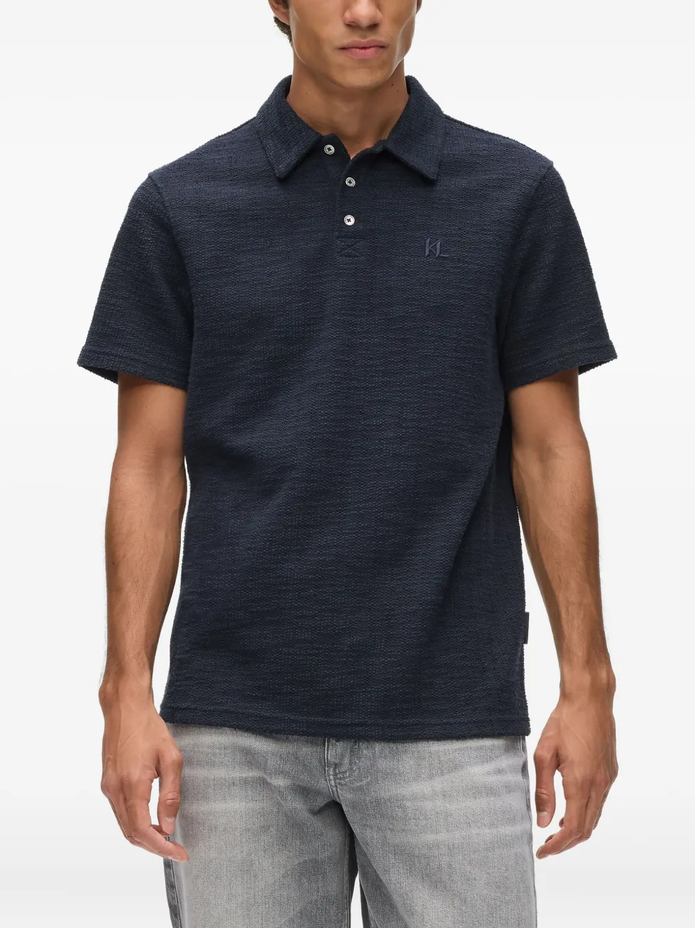 Karl Lagerfeld Short-sleeve Polo Shirt In Blue