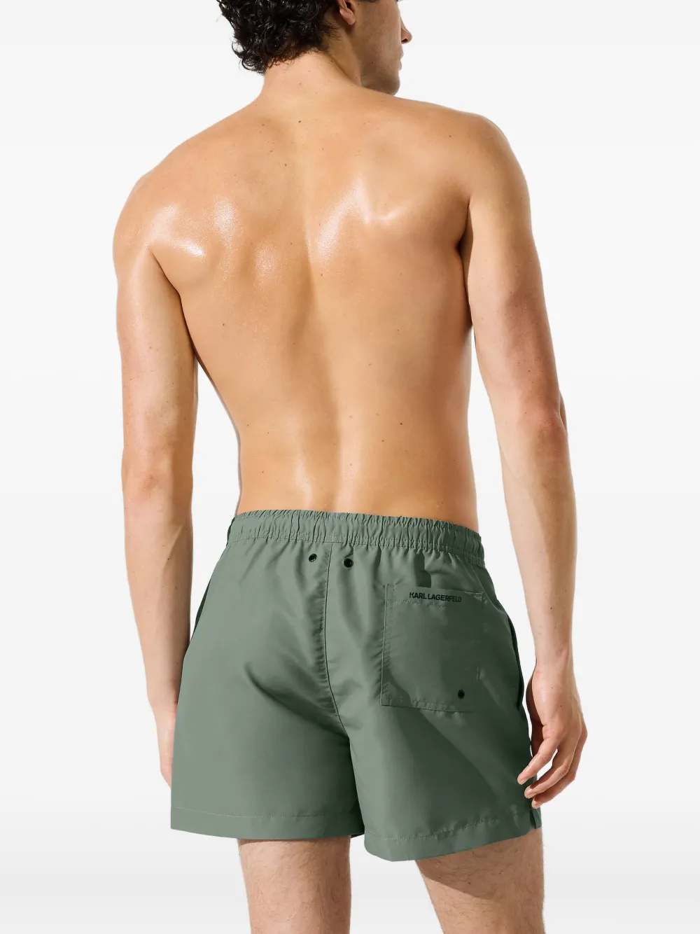 Karl Lagerfeld Zwembroek met trekkoord Groen