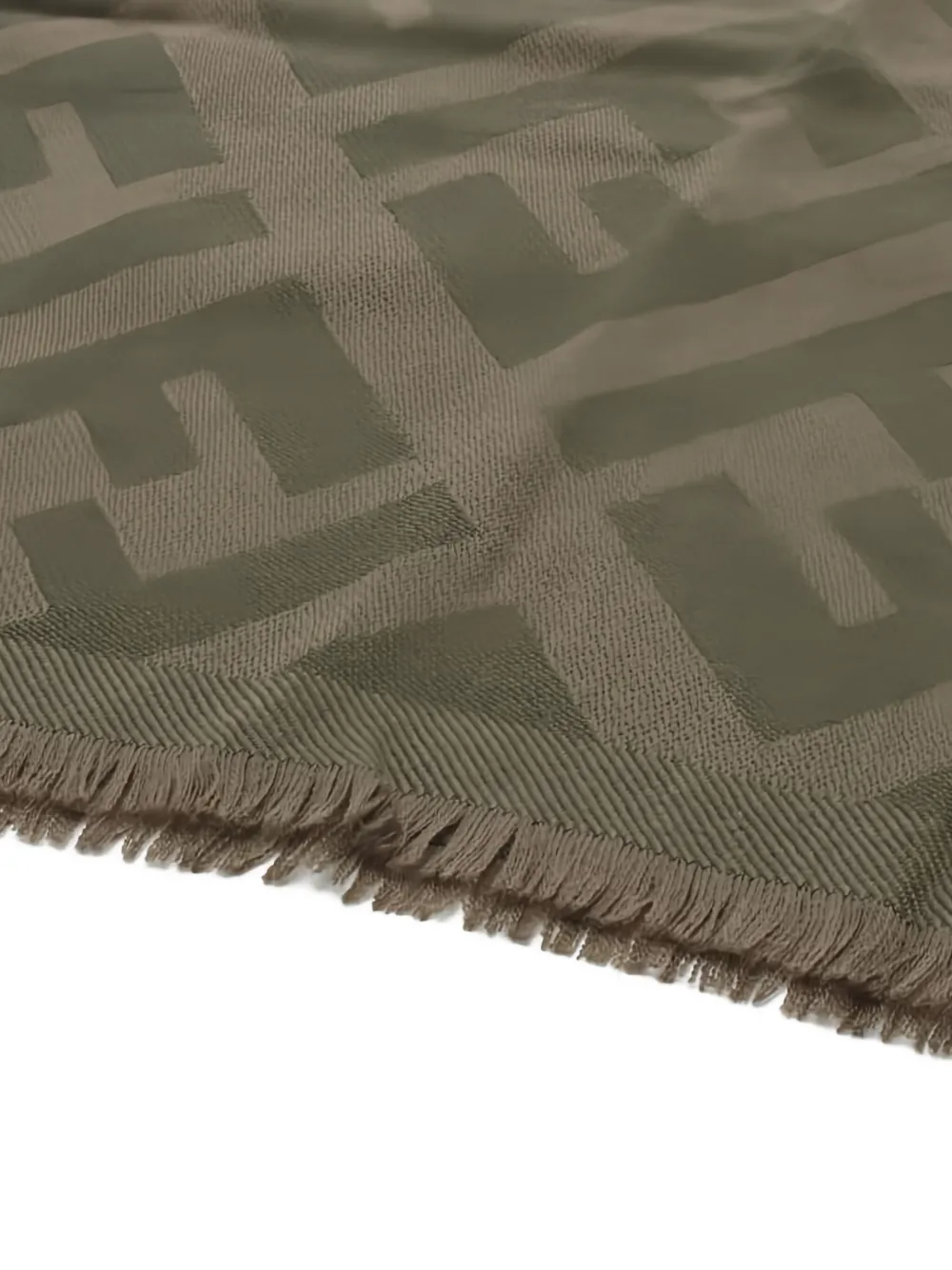 Pre-owned Fendi Zucca-jacquard Scarf In Green