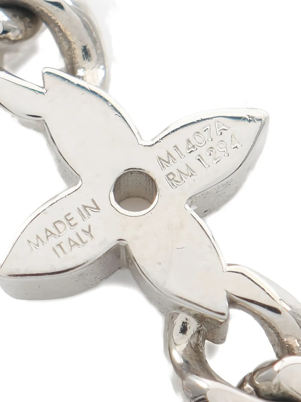 Pre-owned Louis Vuitton Monogram Row Bracelet In Silver