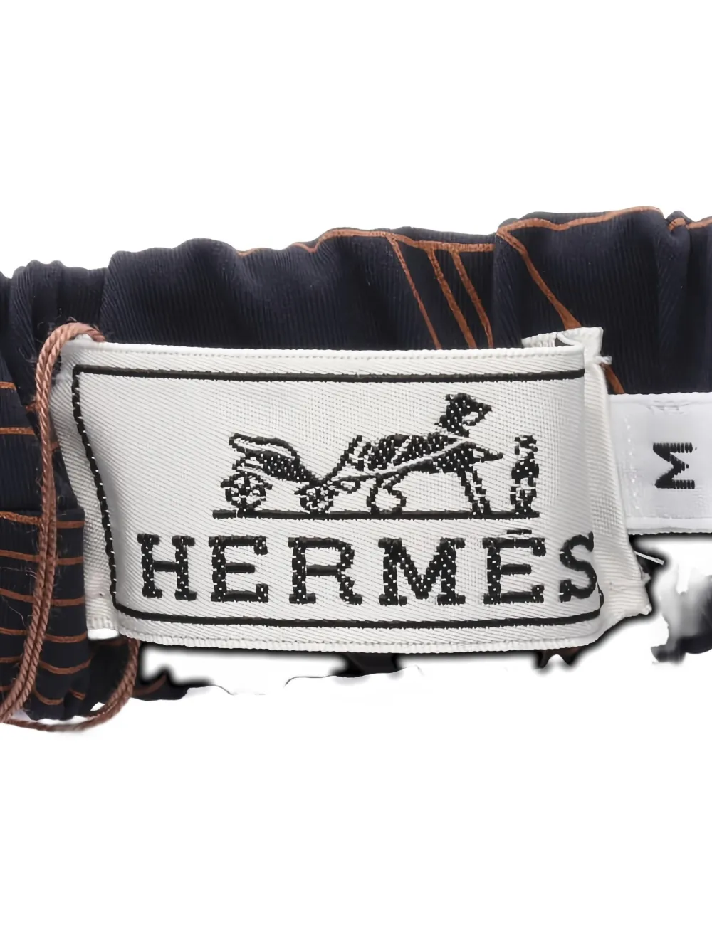 Pre-owned Hermes Abstract-print Headband In Blue