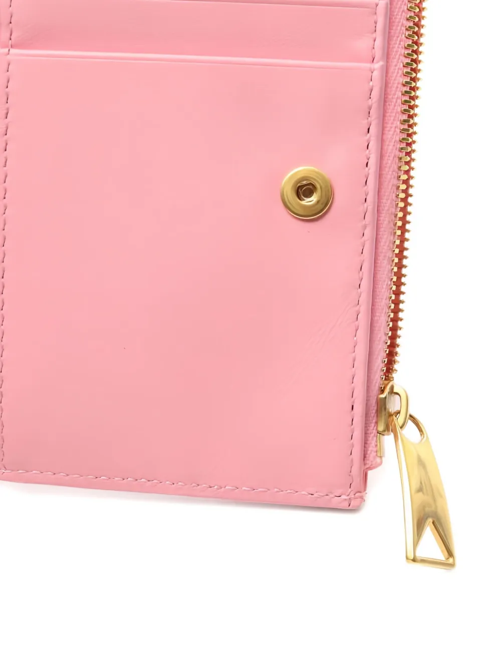 Pre-owned Bottega Veneta Intrecciato Bi-fold Wallet In Pink