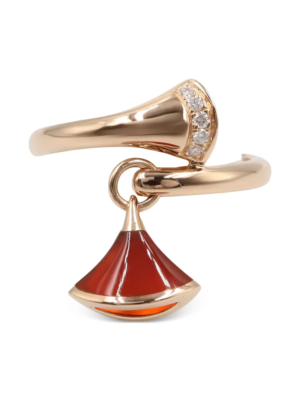 Bvlgari Pre-Owned 18k rose gold diamond carnelian ring | Pink | Image 1