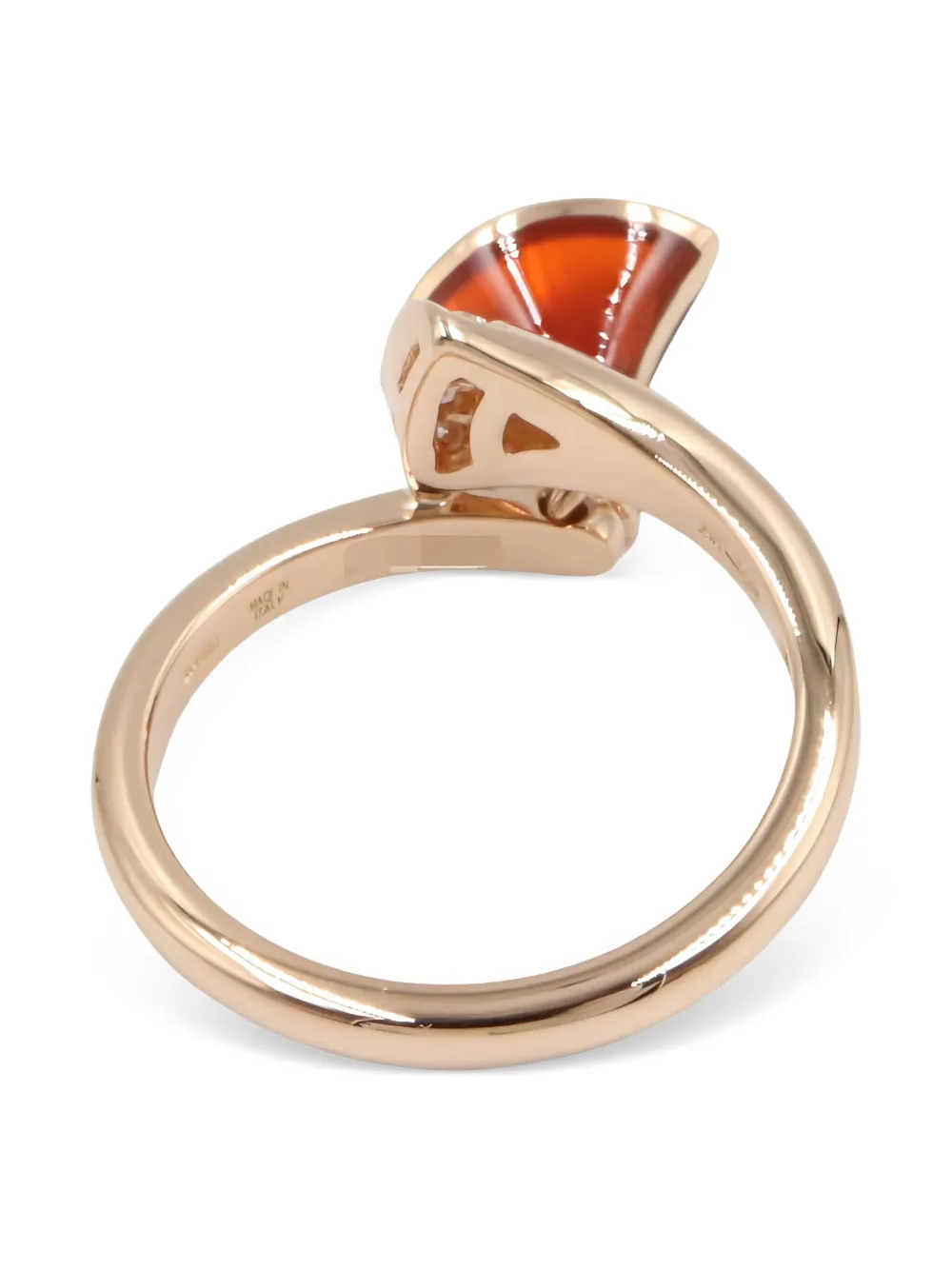 Bvlgari Pre-Owned 18k rose gold diamond carnelian ring | Image 2
