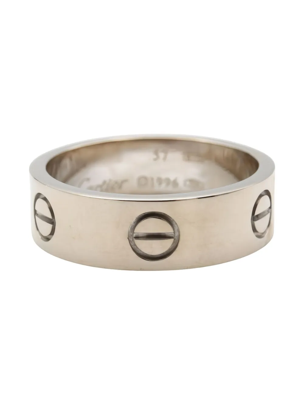 Pre-owned Cartier 14k White Gold And Silver Love Ring