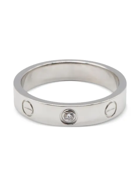 Cartier 14K white gold mini Love diamond ring