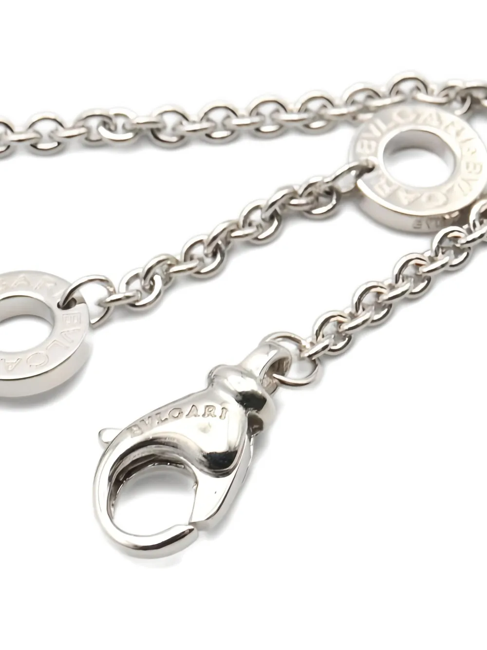 Pre-owned Bvlgari 14k White Gold B-zero1 Bracelet In Silver