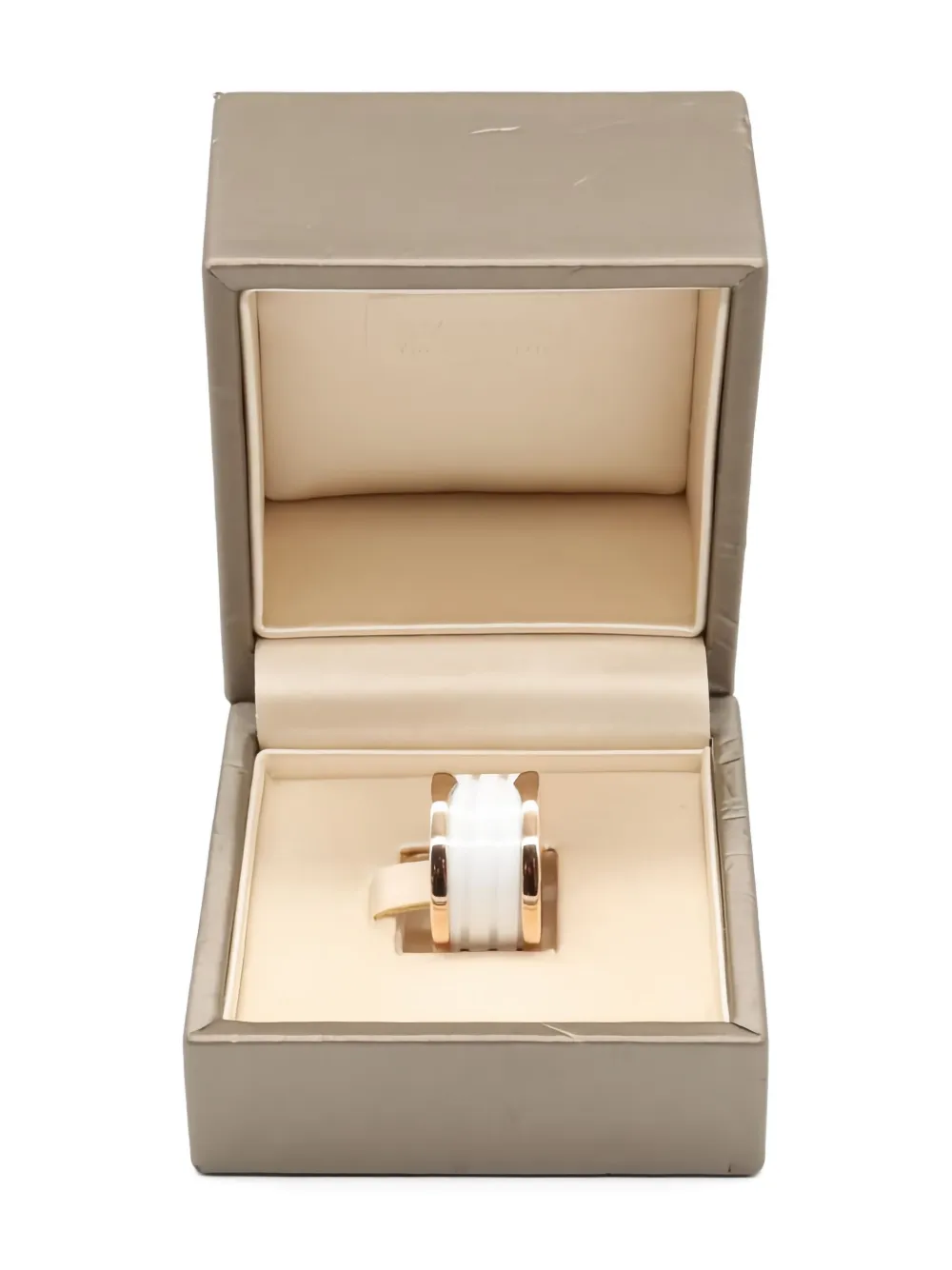 Pre-owned Bvlgari 18k Pink Gold B-zero1 Ring In White