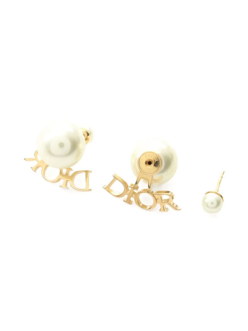 Christian Dior Pre-Owned logo-lettering earrings | Image 2