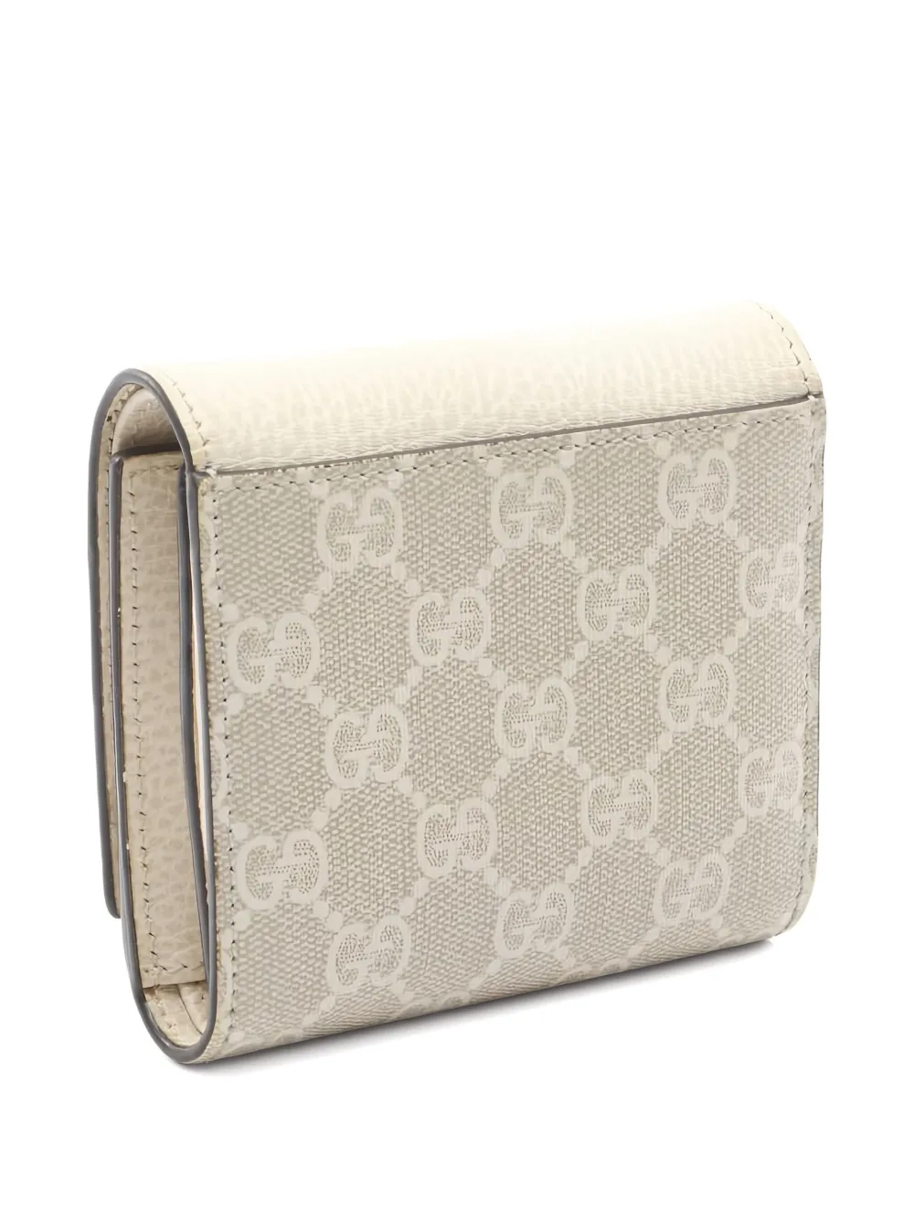 Pre-owned Gucci Gg Marmont Bi-fold Wallet In Neutral