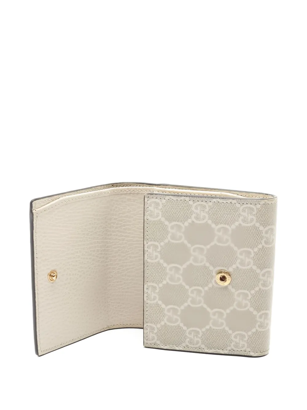 Pre-owned Gucci Gg Marmont Bi-fold Wallet In Neutral
