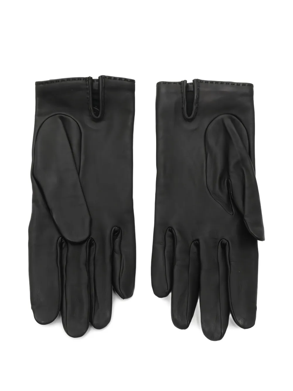 Pre-owned Hermes Kelly Leather Gloves In Black
