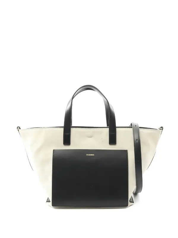 り*ず様 JIL SANDER 2way tote・hand bag Jil Sander Pre-Owned Small Wander Square two-way Tote Bag | White
