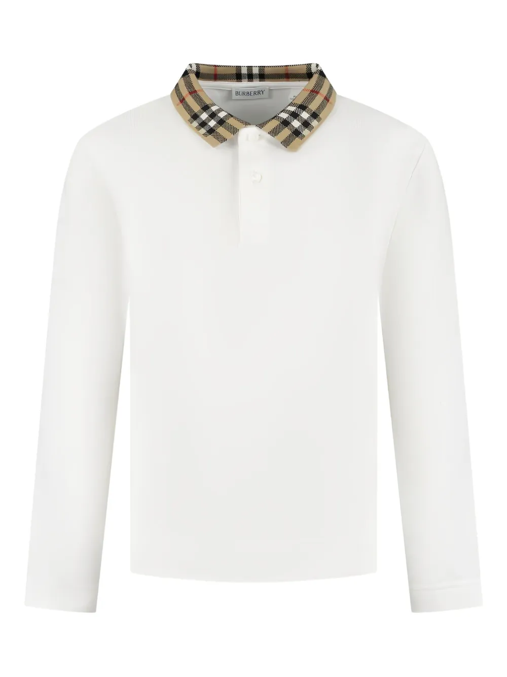 Burberry Kids check-trimmed polo shirt - Bianco