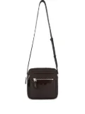 Santoni zip-fastening leather shoulder bag - Brown