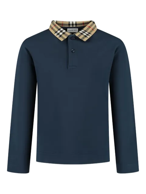 Burberry Kids check-collar polo shirt