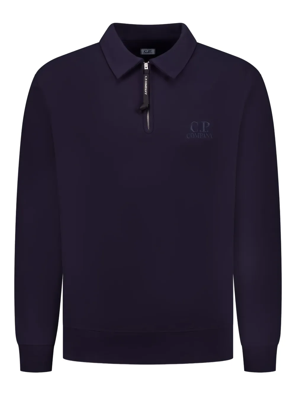 C.P. Company sudadera con cuello de playera tipo polo y cierre | azul | Image 1