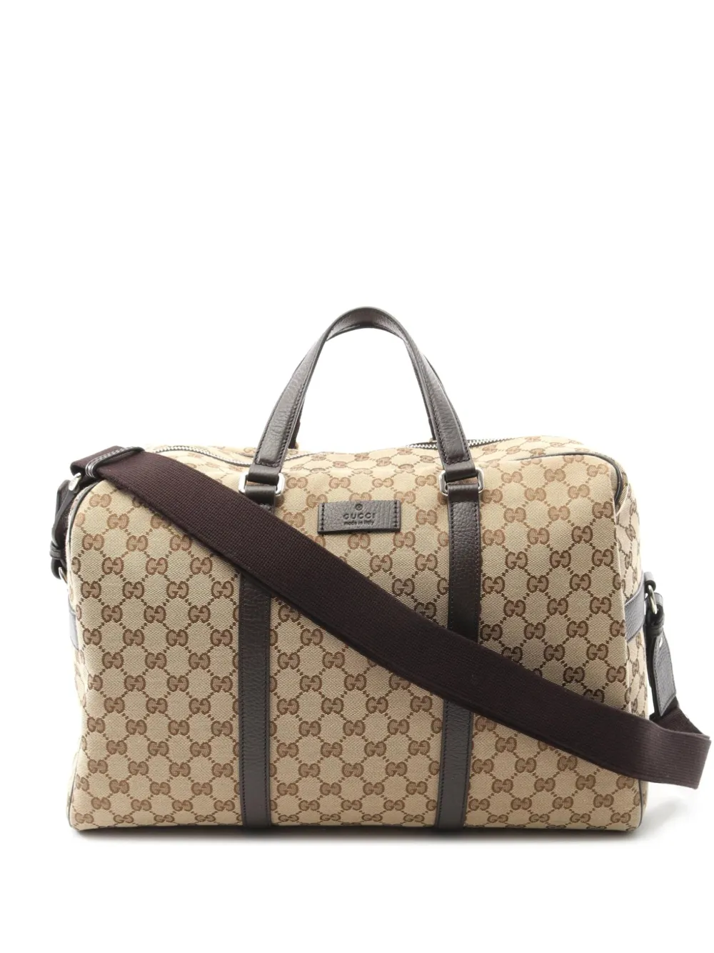 Pre-owned Gucci 2000-2015 Gg Canvas Travel Bag In Brown