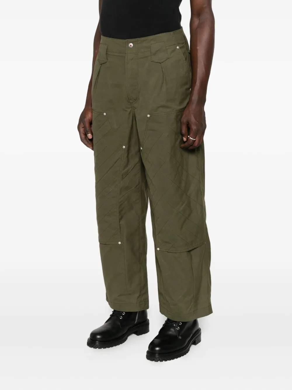 Kenzo Broek met gewatteerd vlak Groen