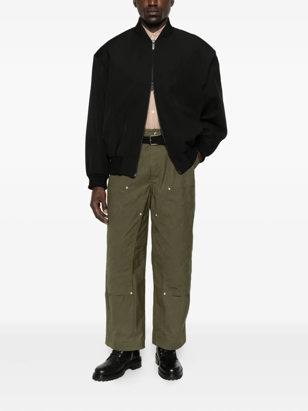Kenzo quilted-panel trousers - Groen