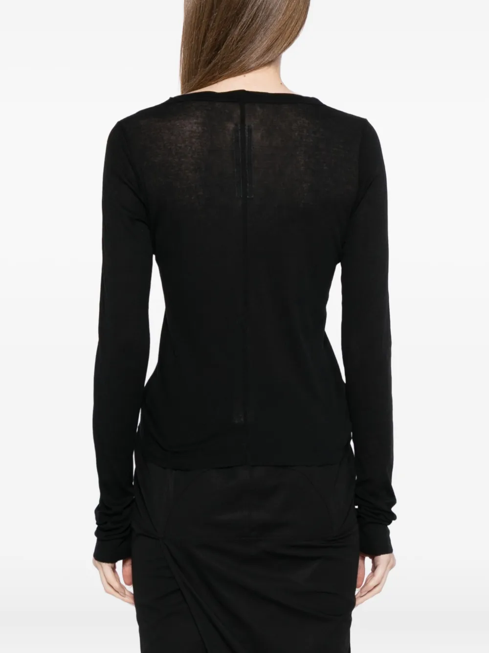 Rick Owens Cotton Cropped T-shirt In Black