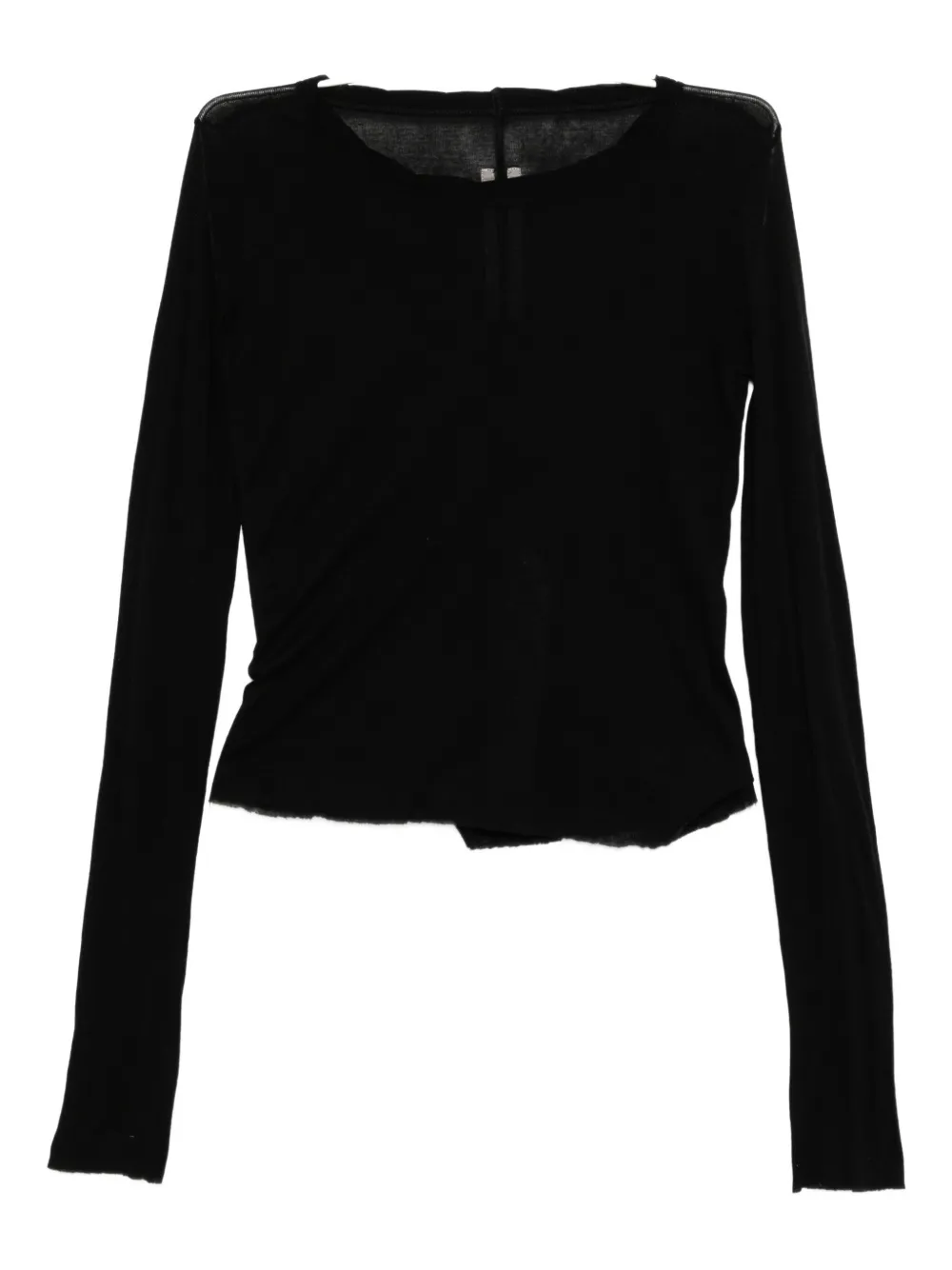 Rick Owens Cotton Cropped T-shirt In Black