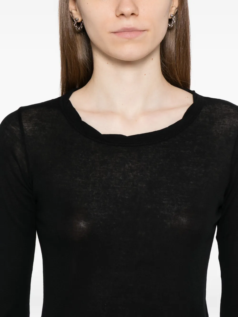 Rick Owens Cotton Cropped T-shirt In Black