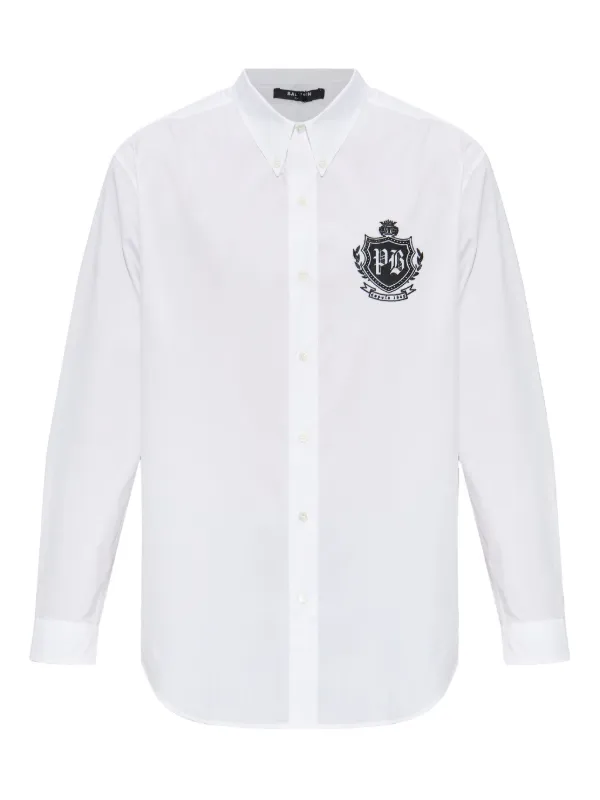 Balmain Emblem Buttoned Shirt | White | FARFETCH