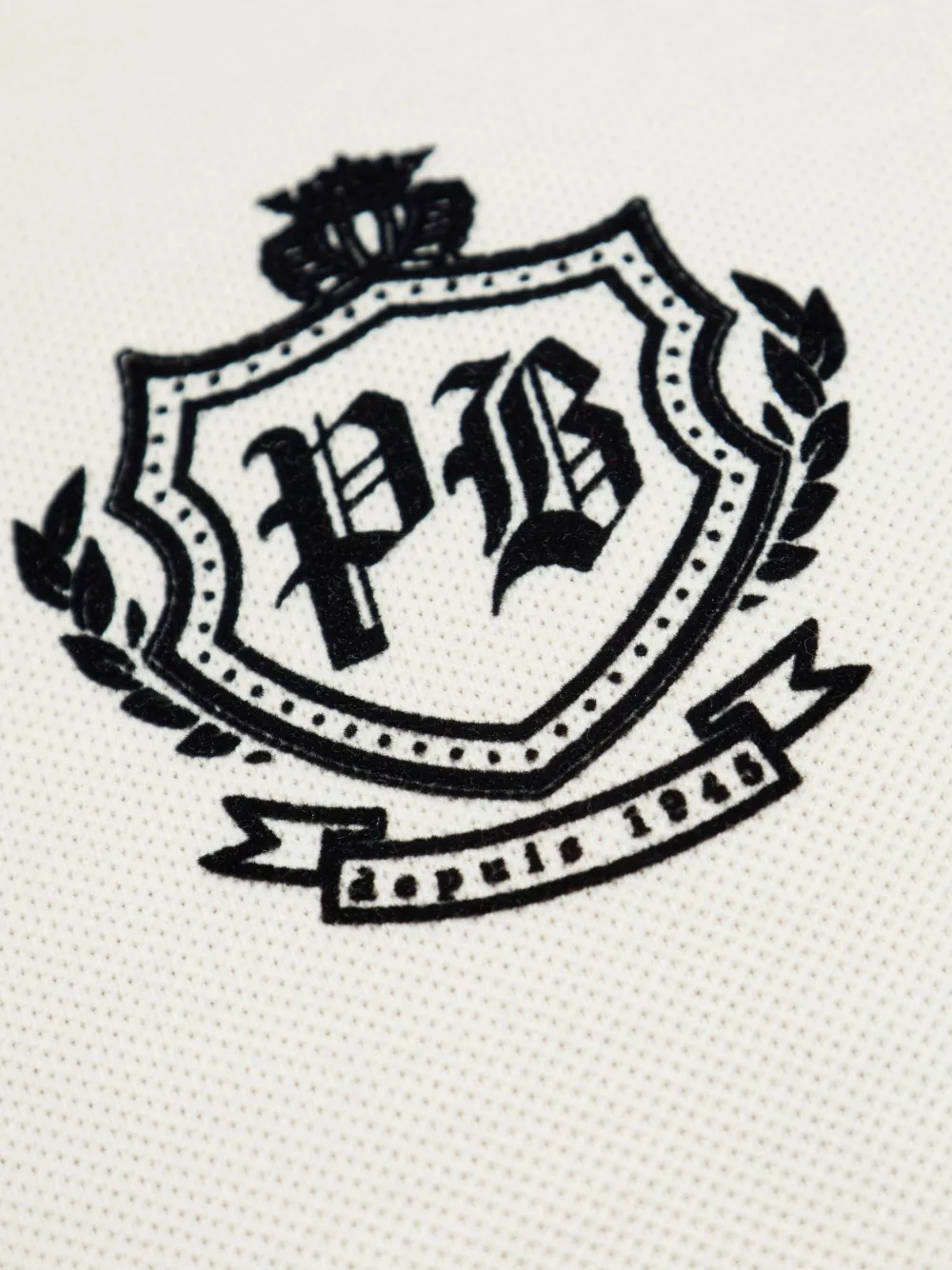 Balmain College Emblem poloshirt met korte mouwen Beige