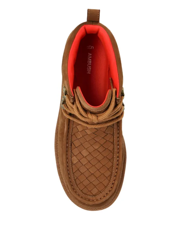 UGG Ambush Woven lace-up Boots | Brown | FARFETCH